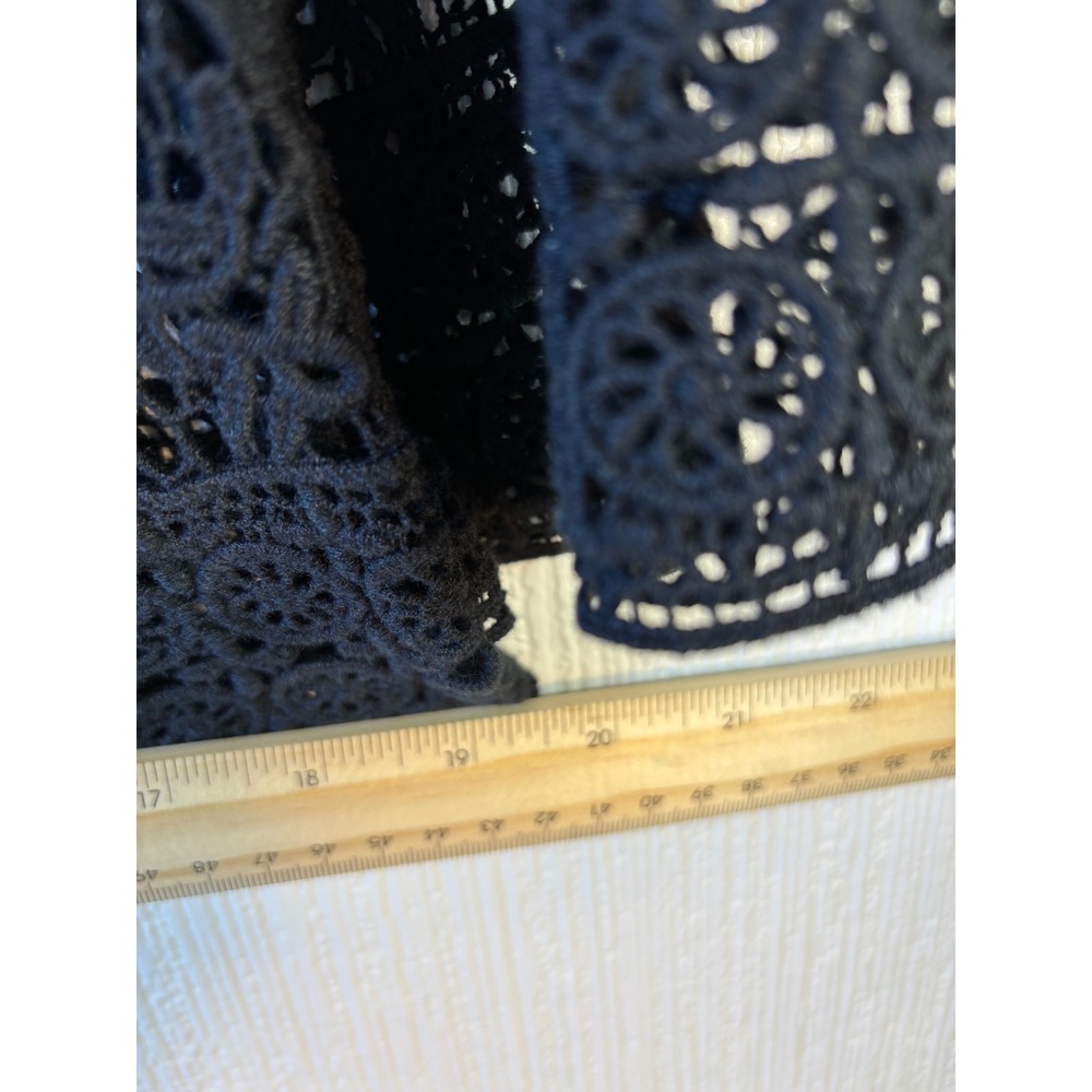 Alfani Black Crochet Lacey Cotton Cardigan Size S - Picture 8 of 11